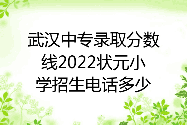 武汉中专录取分数线2022状元小学招生电话多少