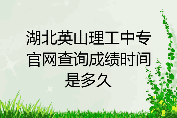 湖北英山理工中专官网查询成绩时间是多久