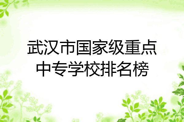 武汉市国家级重点中专学校排名榜