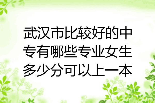 武汉市比较好的中专有哪些专业女生多少分可以上一本