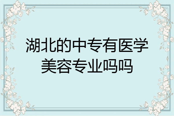 湖北的中专有医学美容专业吗吗