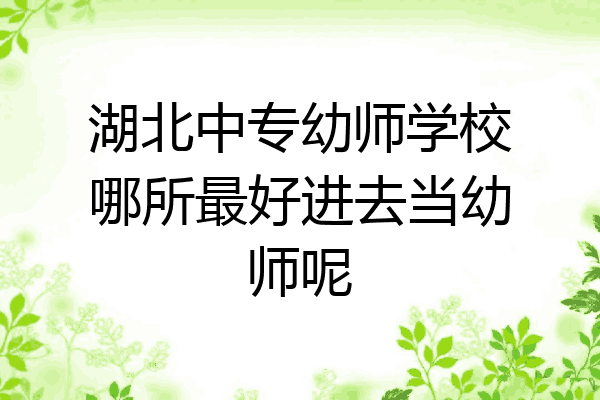 湖北中专幼师学校哪所最好进去当幼师呢