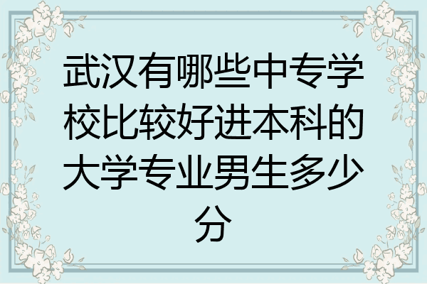 武汉有哪些中专学校比较好进本科的大学专业男生多少分