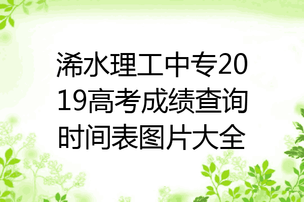 浠水理工中专2019高考成绩查询时间表图片大全