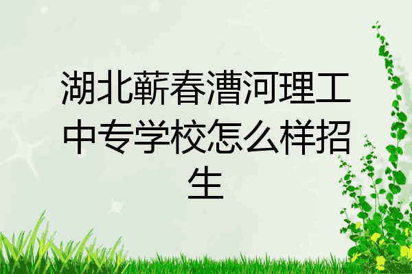 湖北蕲春漕河理工中专学校怎么样招生