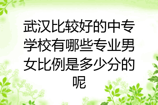 武汉比较好的中专学校有哪些专业男女比例是多少分的呢