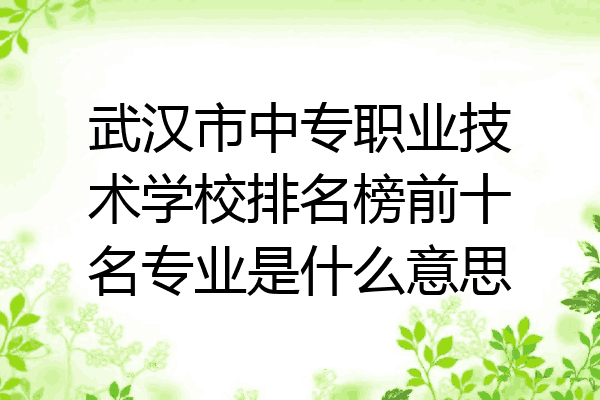 武汉市中专职业技术学校排名榜前十名专业是什么意思