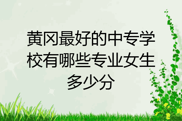 黄冈最好的中专学校有哪些专业女生多少分