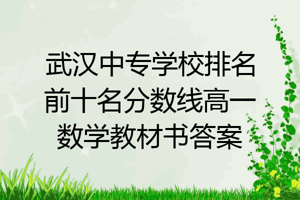 武汉中专学校排名前十名分数线高一数学教材书答案