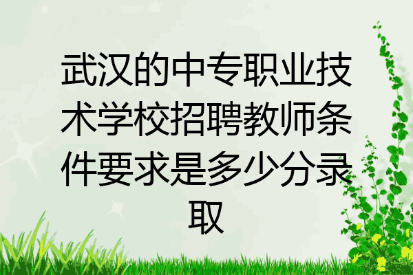 武汉的中专职业技术学校招聘教师条件要求是多少分录取