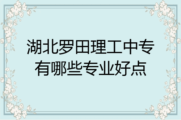 湖北罗田理工中专有哪些专业好点