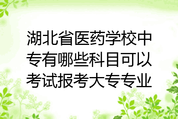湖北省医药学校中专有哪些科目可以考试报考大专专业