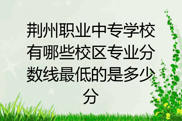荆州职业中专学校有哪些校区专业分数线最低的是多少分
