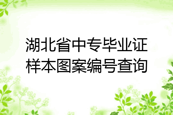 湖北省中专毕业证样本图案编号查询