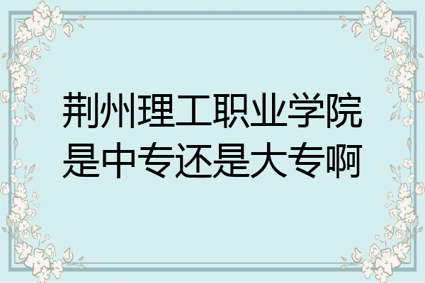 荆州理工职业学院是中专还是大专啊