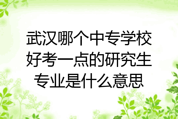 武汉哪个中专学校好考一点的研究生专业是什么意思