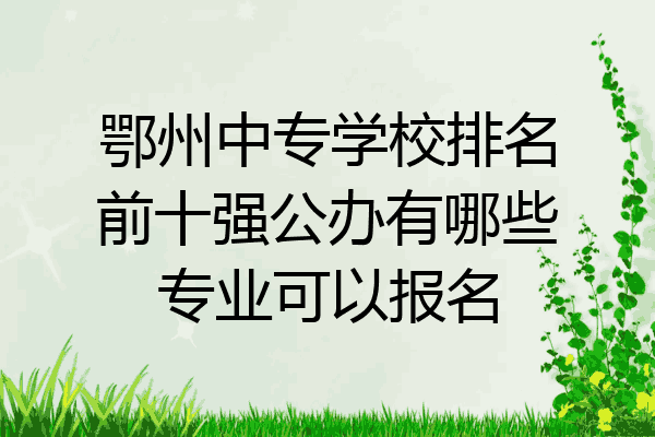 鄂州中专学校排名前十强公办有哪些专业可以报名