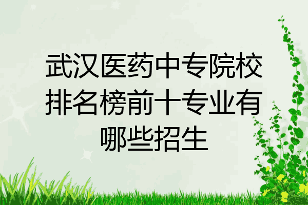 武汉医药中专院校排名榜前十专业有哪些招生