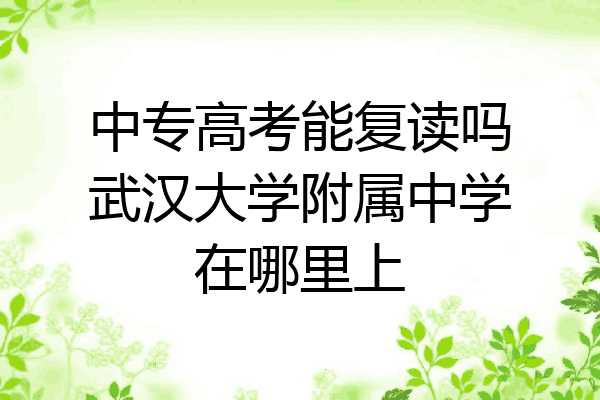 中专高考能复读吗武汉大学附属中学在哪里上