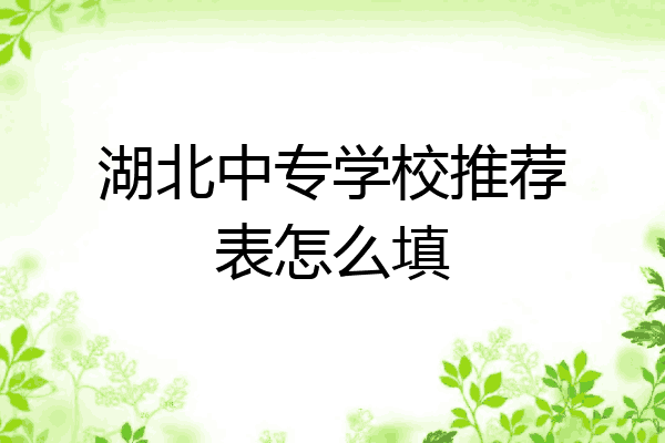 湖北中专学校推荐表怎么填