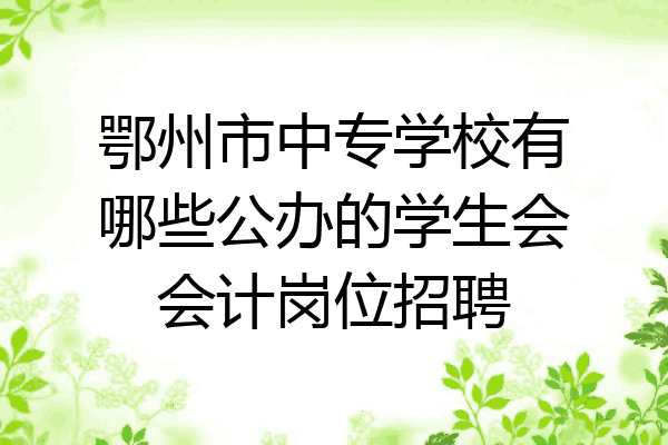 鄂州市中专学校有哪些公办的学生会会计岗位招聘