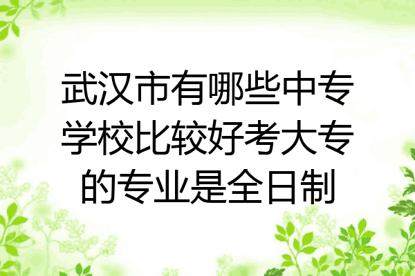 武汉市有哪些中专学校比较好考大专的专业是全日制