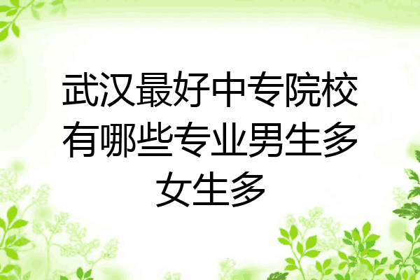 武汉最好中专院校有哪些专业男生多女生多