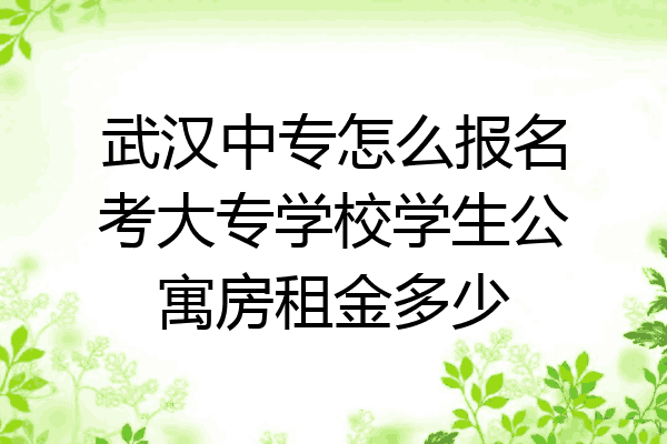 武汉中专怎么报名考大专学校学生公寓房租金多少