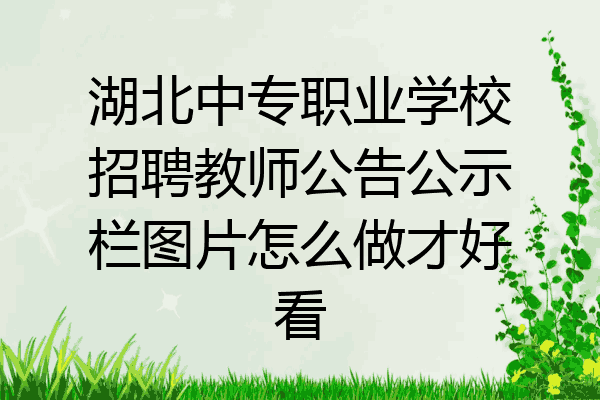 湖北中专职业学校招聘教师公告公示栏图片怎么做才好看