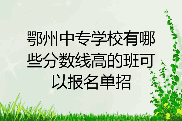 鄂州中专学校有哪些分数线高的班可以报名单招