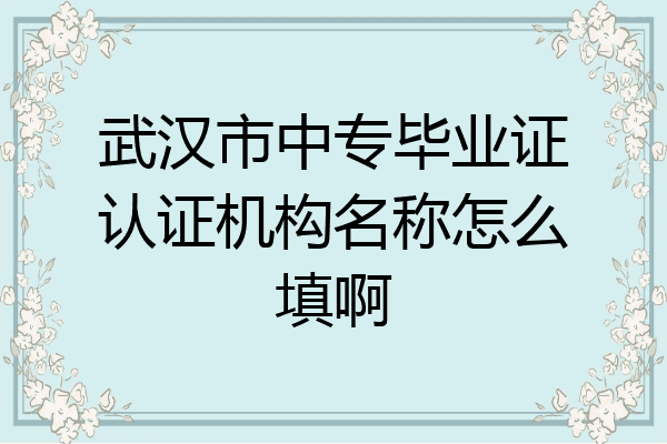 武汉市中专毕业证认证机构名称怎么填啊