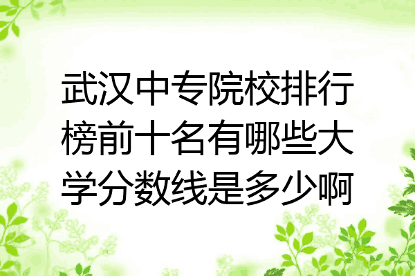 武汉中专院校排行榜前十名有哪些大学分数线是多少啊