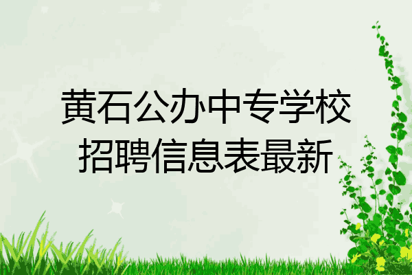 黄石公办中专学校招聘信息表最新
