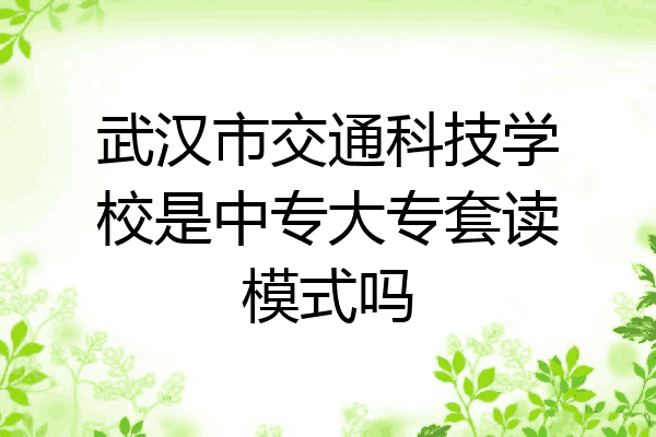 武汉市交通科技学校是中专大专套读模式吗