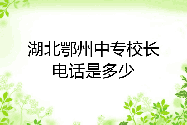 湖北鄂州中专校长电话是多少
