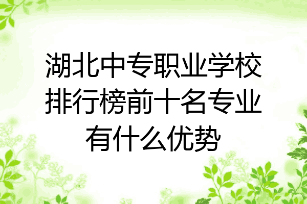 湖北中专职业学校排行榜前十名专业有什么优势