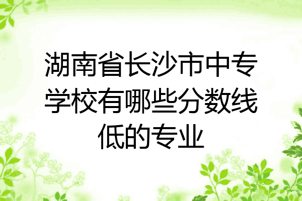 湖南省长沙市中专学校有哪些分数线低的专业