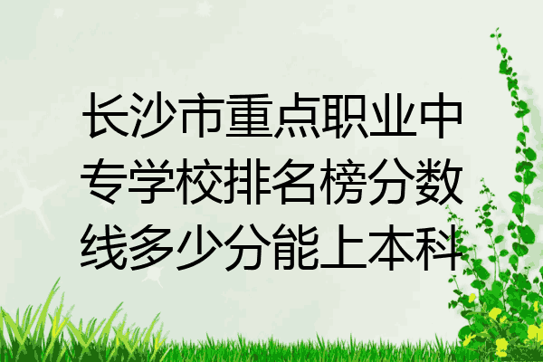 长沙市重点职业中专学校排名榜分数线多少分能上本科