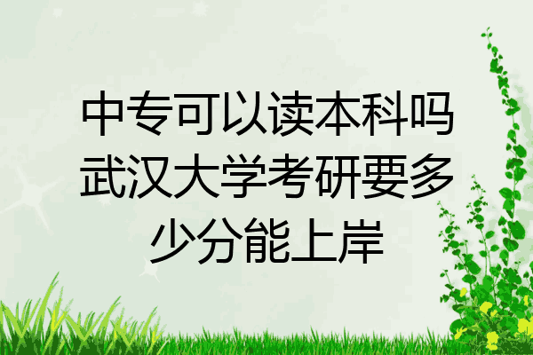 中专可以读本科吗武汉大学考研要多少分能上岸