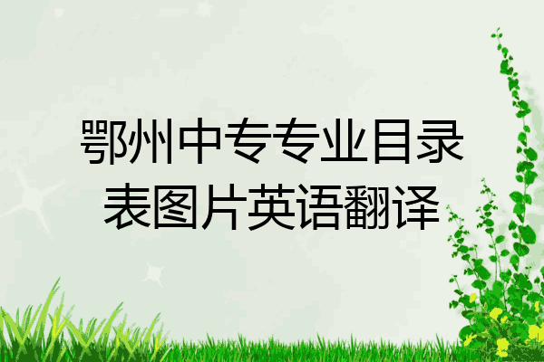 鄂州中专专业目录表图片英语翻译