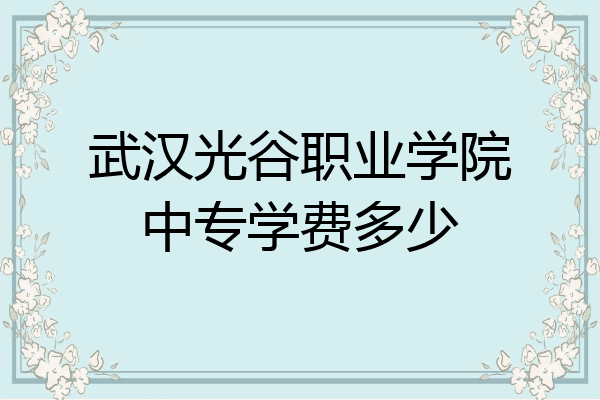 武汉光谷职业学院中专学费多少