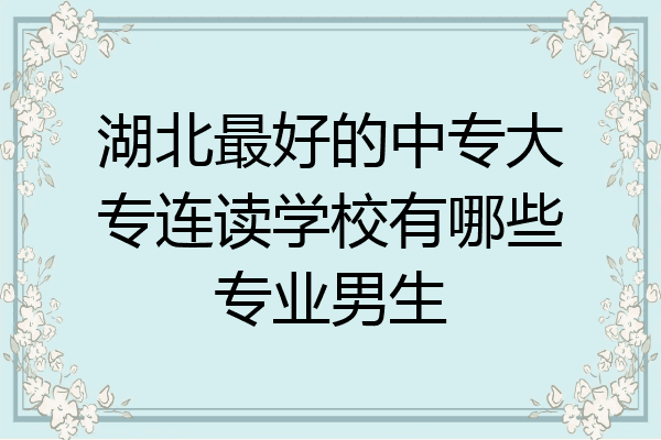 湖北最好的中专大专连读学校有哪些专业男生