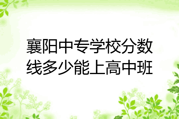 襄阳中专学校分数线多少能上高中班
