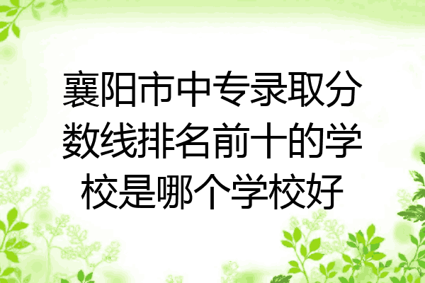 襄阳市中专录取分数线排名前十的学校是哪个学校好