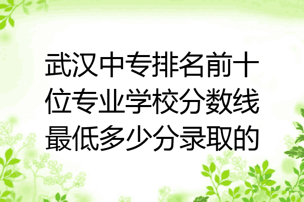 武汉中专排名前十位专业学校分数线最低多少分录取的