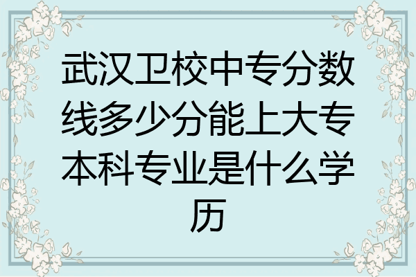 武汉卫校中专分数线多少分能上大专本科专业是什么学历