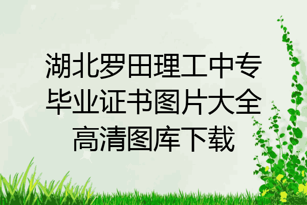 湖北罗田理工中专毕业证书图片大全高清图库下载