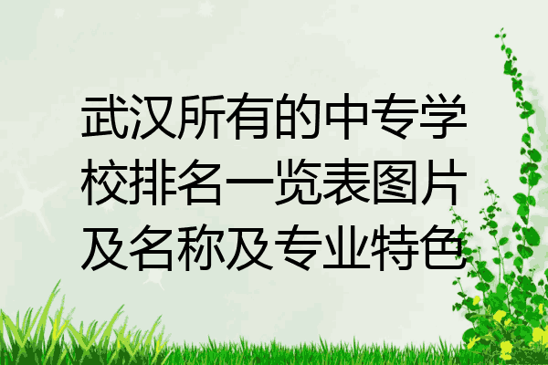 武汉所有的中专学校排名一览表图片及名称及专业特色
