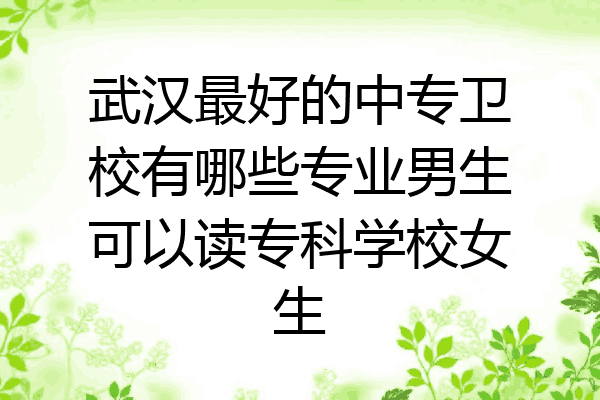 武汉最好的中专卫校有哪些专业男生可以读专科学校女生