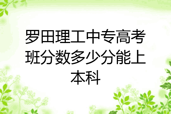 罗田理工中专高考班分数多少分能上本科